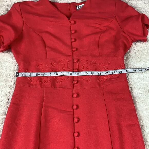 Vintage 90s DJI pink button down secretary sheath dress, 9/10 - Picture 8 of 9